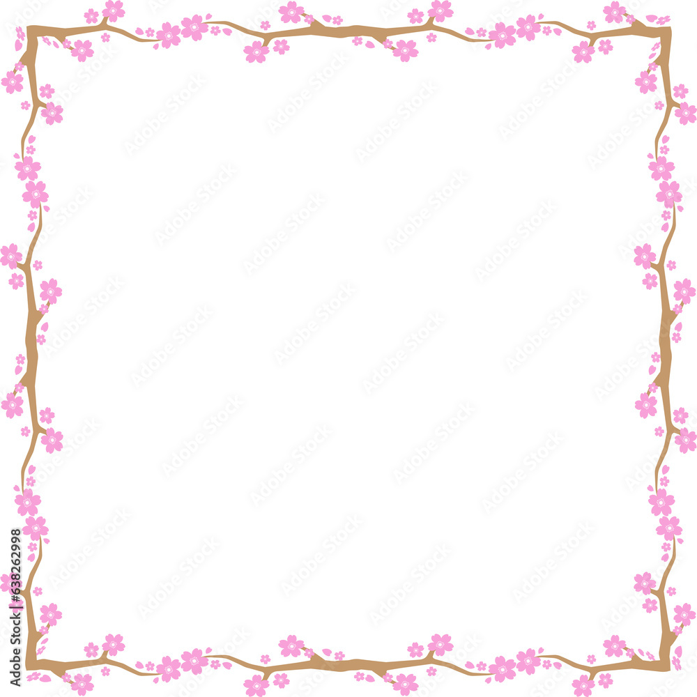 The Sakura blossom boarder line for decor