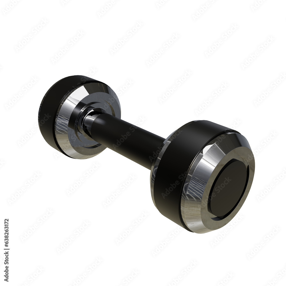 dumbbell isolated on white background. Exercise concept. 3d illustration. dumbbell isolated on white background. Exercise concept. 3d illustration.