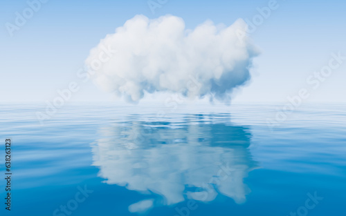 Cloud and water surface  3d rendering.