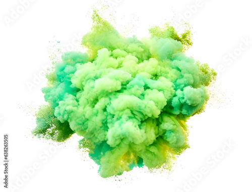 カラフルな煙のグラフィック素材 背景 テクスチャ 爆発 緑 AI生成