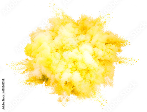 カラフルな煙のグラフィック素材 背景 テクスチャ 爆発 黄色 AI生成