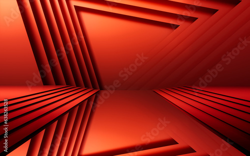 Red luxurious stage background, 3d rendering.
