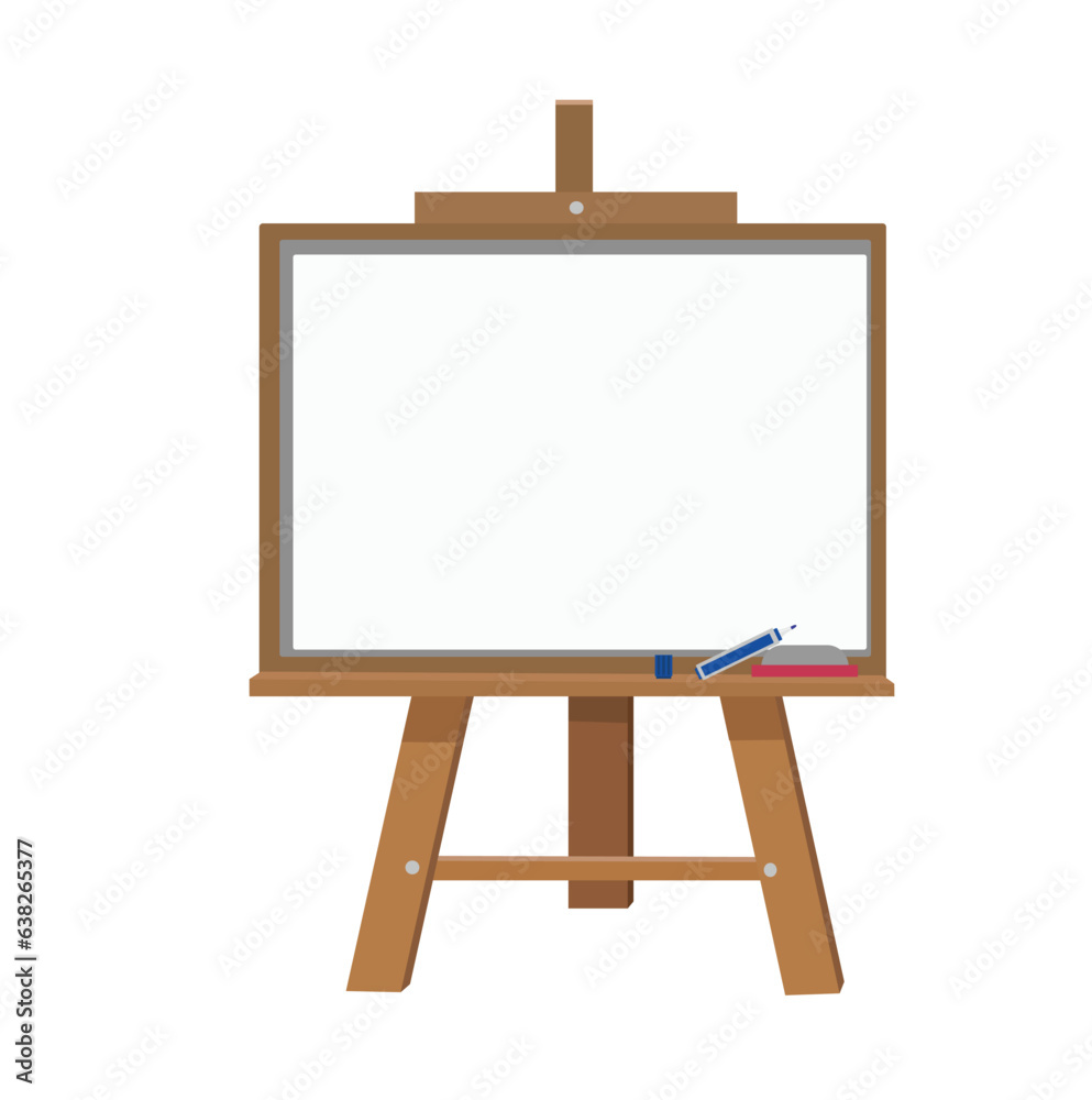 Chalkboard or blackboard with wooden easel stand vector illustration set. Whiteboard used in classroom or restaurant, cafe house. Back to school concept. Chalkboard or blackboard with wooden easel stand vector illustration set. Whiteboard used in classroom or restaurant, cafe house. Back to school concept.