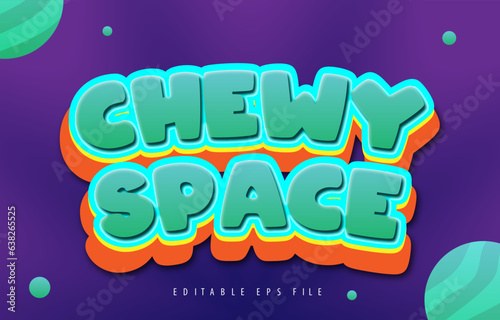 Chewy Space vector text effect fully editable and customizable