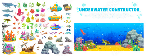 Fotografia Underwater landscape constructor kit