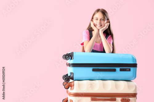Happy little girl with diff...