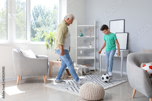 Little boy with his grandfa...