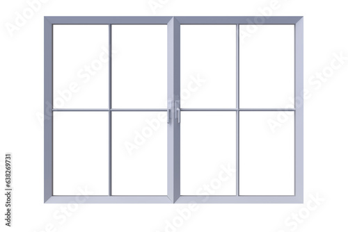 Digital png illustration of white window frame on transparent background