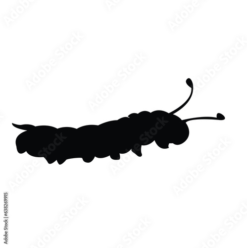 caterpillar silhouette isolated on white background