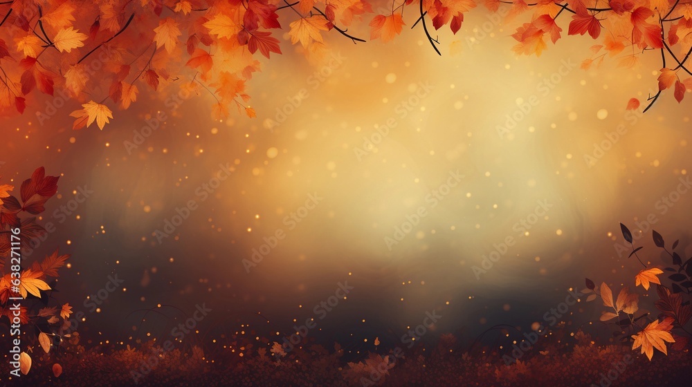 Autumn theme image background with space for text, AI generated.