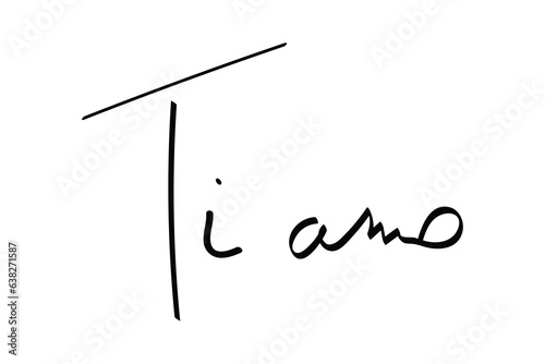 Digital png illustration of ti amo text on transparent background photo