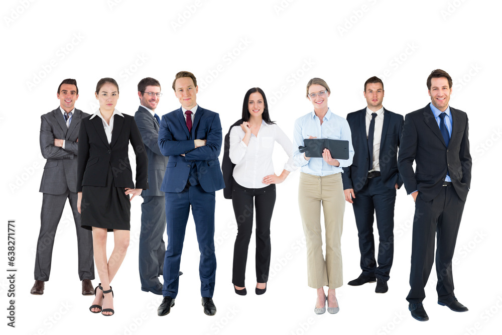 Digital png photo of diverse business people on transparent background