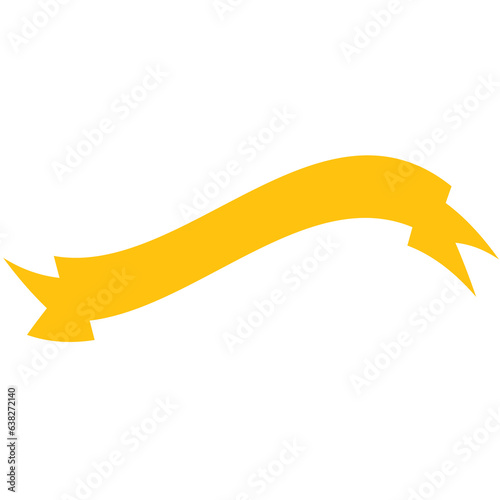 Digital png illustration of yellow ribbon with copy space on transparent background