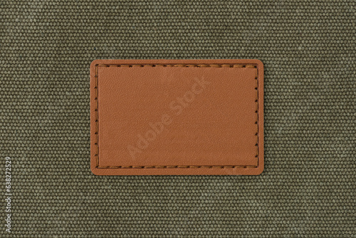 Leather label on cloth