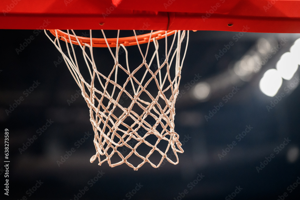 Selective focus photo. Basketball net.