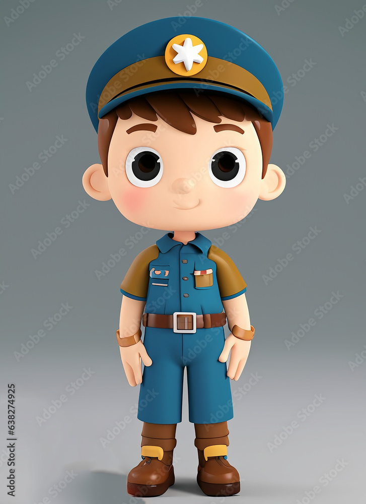 boy scout in uniform cartoon child character education vector illustration 3d rendering boy scout in uniform cartoon child character education vector illustration 3d rendering