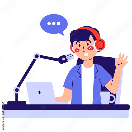 Male Broadcaster Illustration