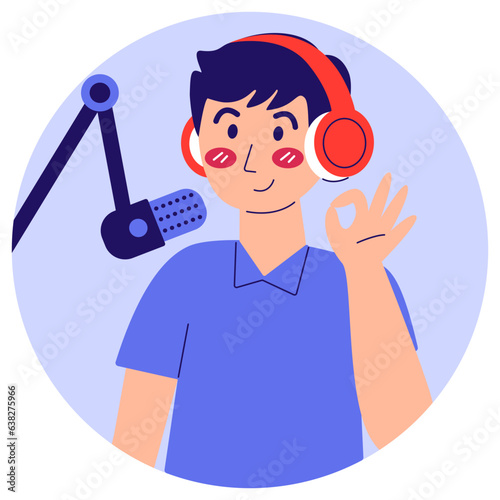 Male Broadcaster Illustration