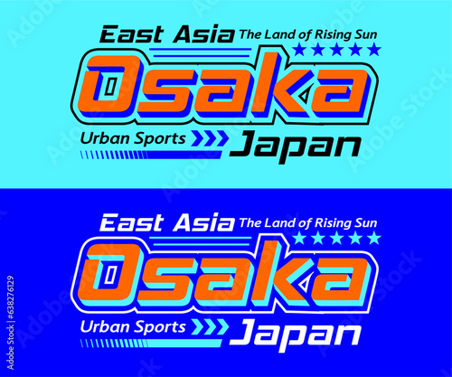 Osaka city racing automotive typeface typography for print t-shirt, labels, etc.