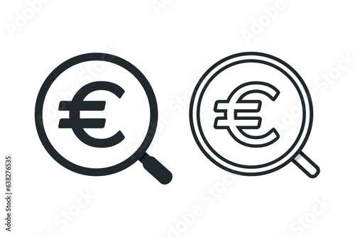 Search euro icon. illustration vector