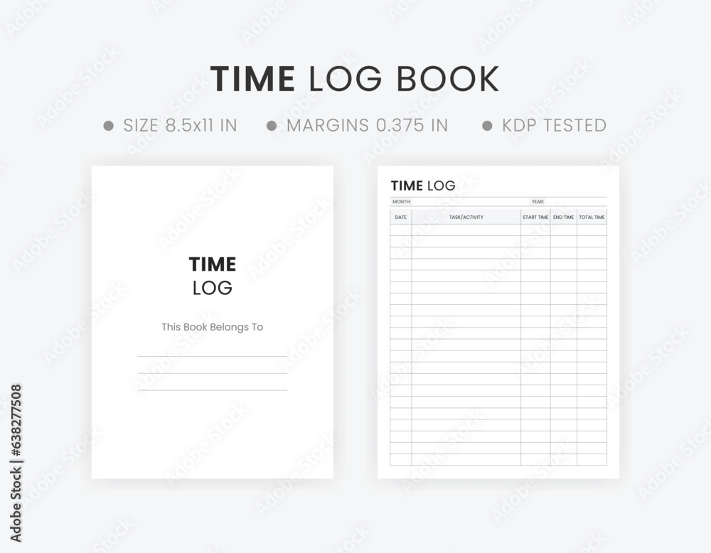 Time log book template printable Stock Vector Adobe Stock