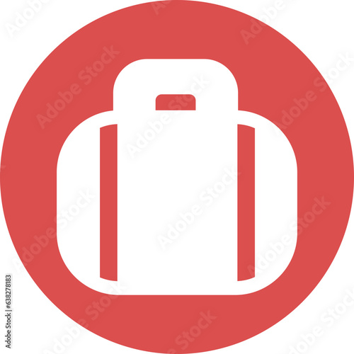 travel luggage icon in simple circle.