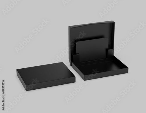 Cardboard gift card holder box for branding presentation and mock up template, 3d illustration.