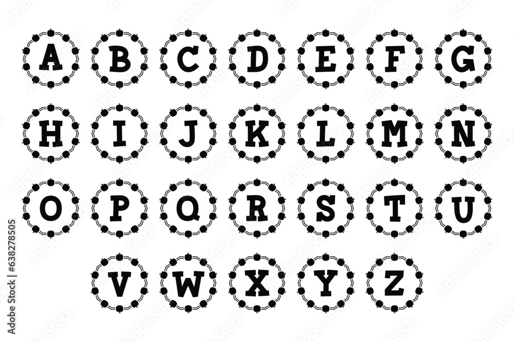 Versatile Collection of Pumpkin Monogram Alphabet Letters for Various Uses