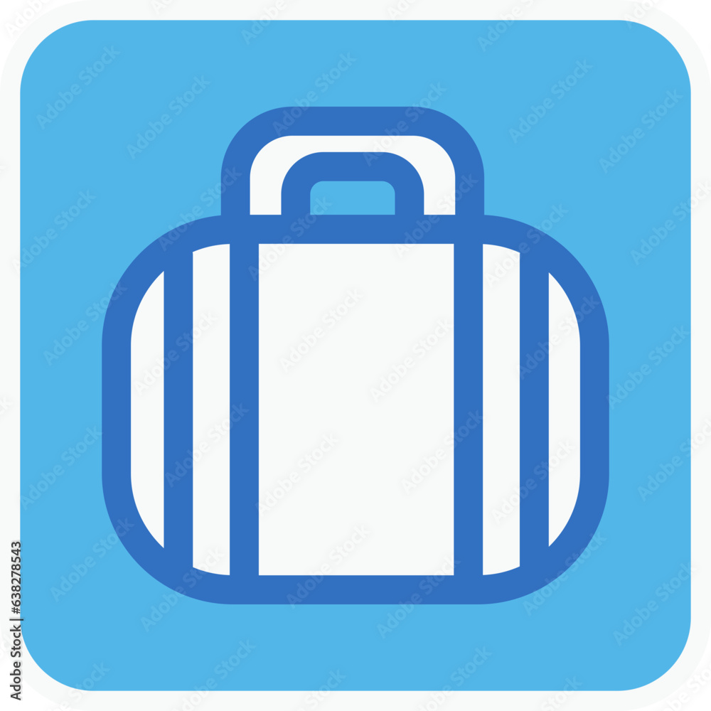 travel luggage flat icon in square. travel luggage flat icon in square.