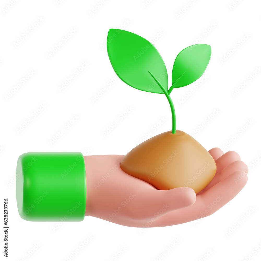 3D Reforestation and Eco Volunteering Icon