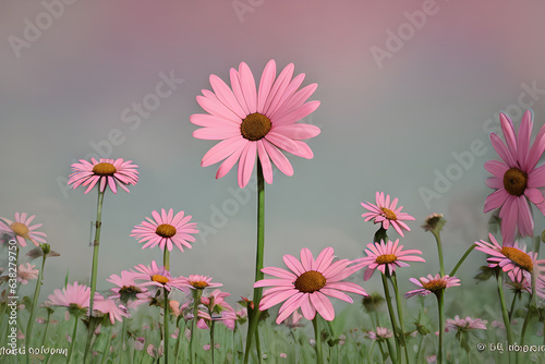 pink daisy flowers.Generative AI