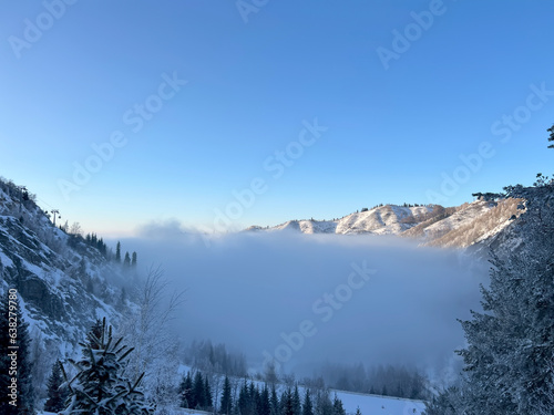 Almaty - View from the mountains above clouds