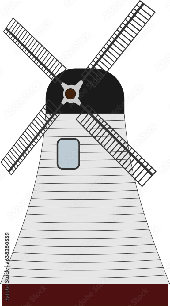 풍력발전 풍차 벡터 일러스트 Stock Vector | Adobe Stock