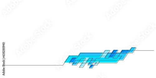digital technology graphic design element in one line minimalist colored graphic bar
