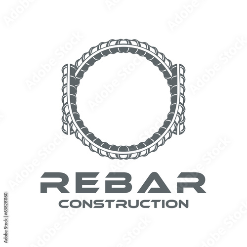 rebar concrete construction logo design vector for business real estate, buildings, fence and roads	