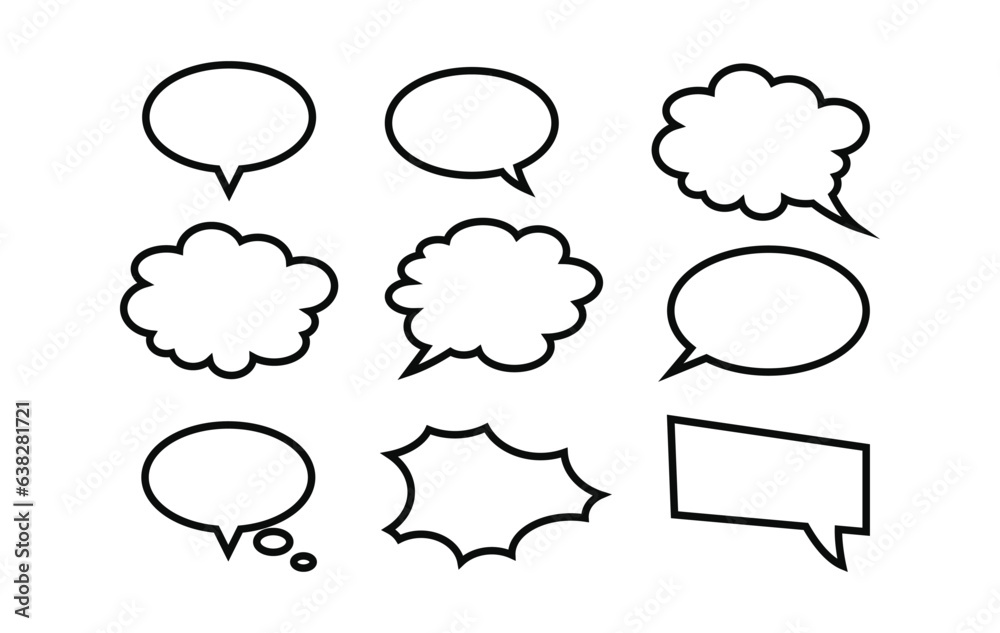 speech talk bubble comic vector design