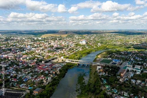 Yelets, Russia. Panorama of the city center. Aerial view
