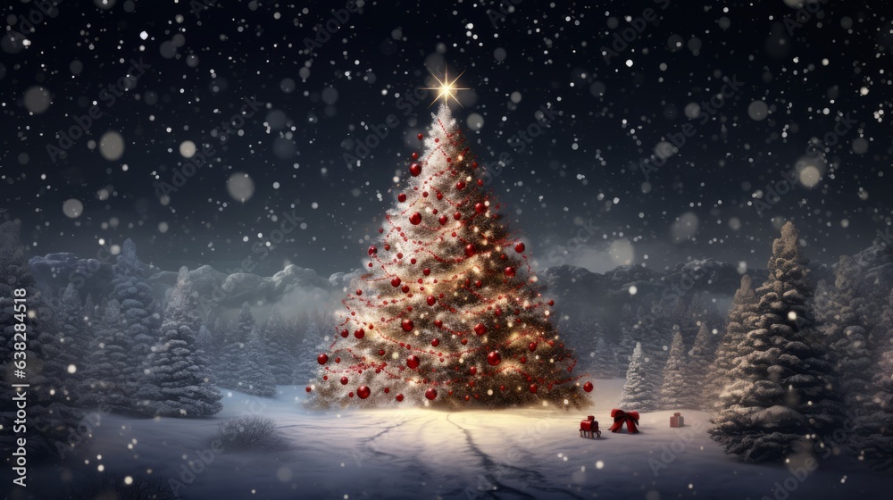 Creative digital Christmas masterpiece inviting virtual holiday wonder