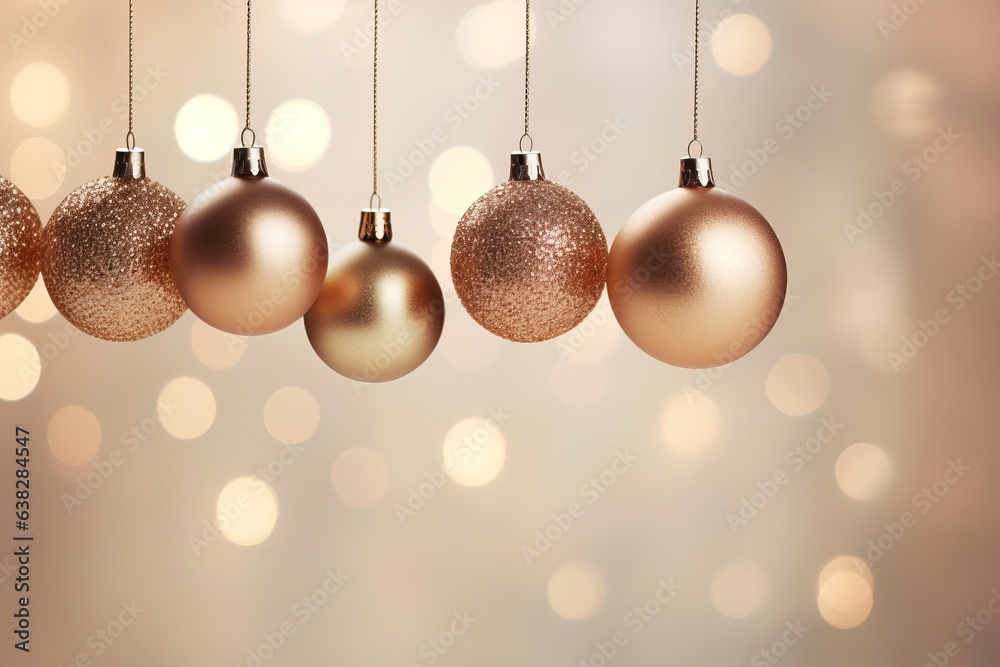 Delicate holiday ornaments against a backdrop of open copy space Delicate holiday ornaments against a backdrop of open copy space