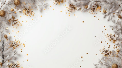 Elegant Christmas background with golden wreaths