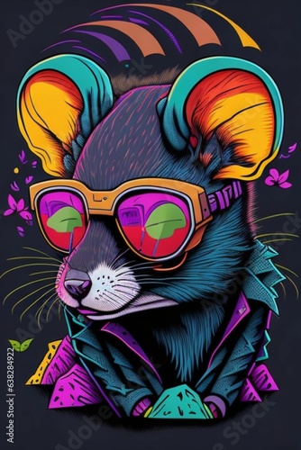 A detailed illustration of a Rat for a t-shirt design, wallpaper, and fashion