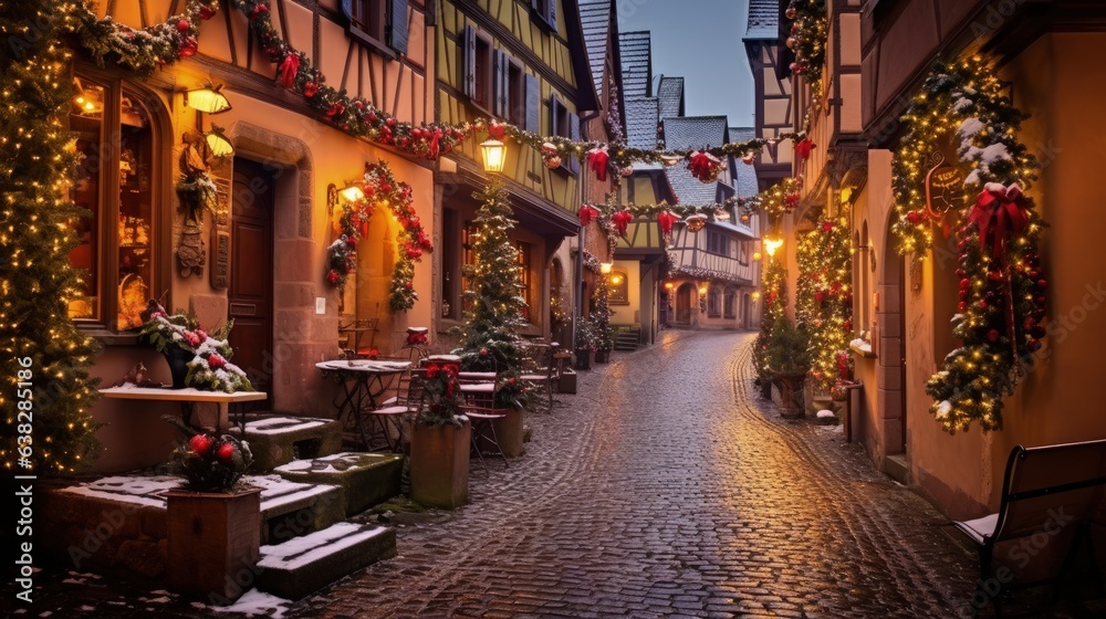 Old town in Christmas time, Alsace France