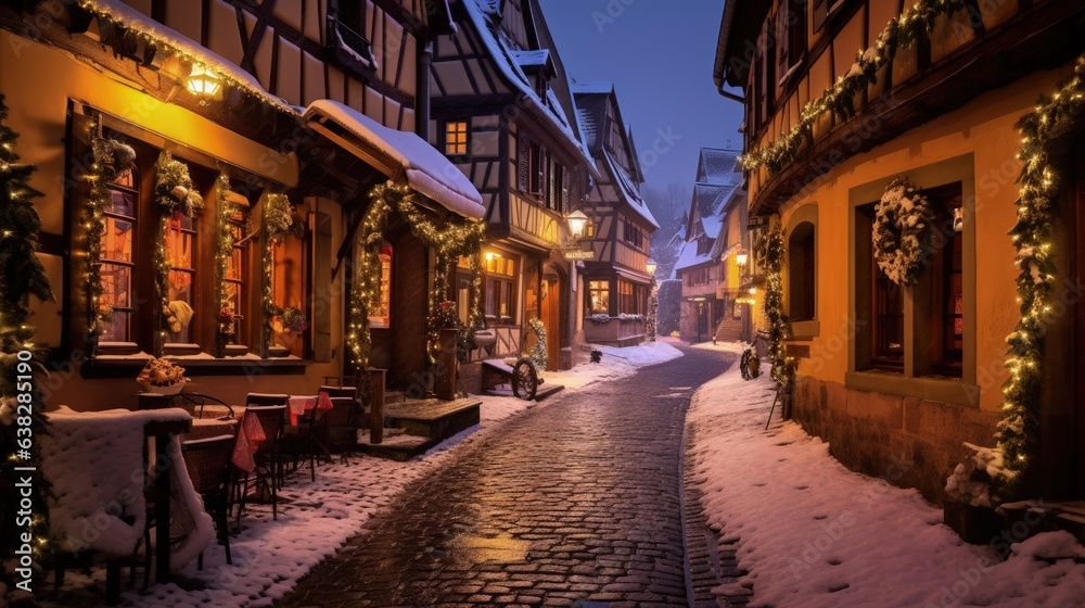 Old town in Christmas time, Alsace France