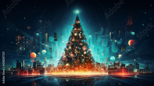 Modern digital Christmas concept evoking holiday magic