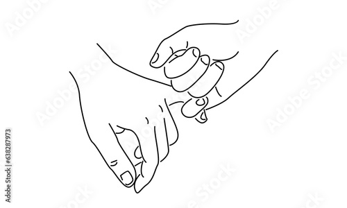 line art of couple holding hands