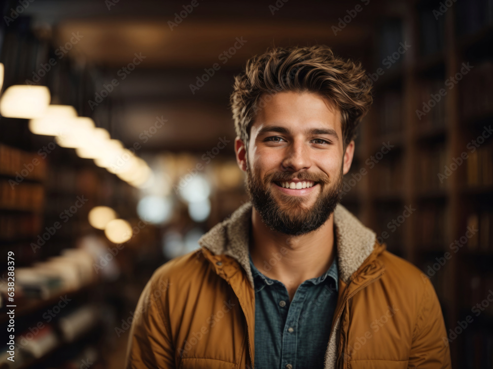 Junge Studenten vor universitärem Hintergrund, gen AI Junge Studenten vor universitärem Hintergrund, gen AI