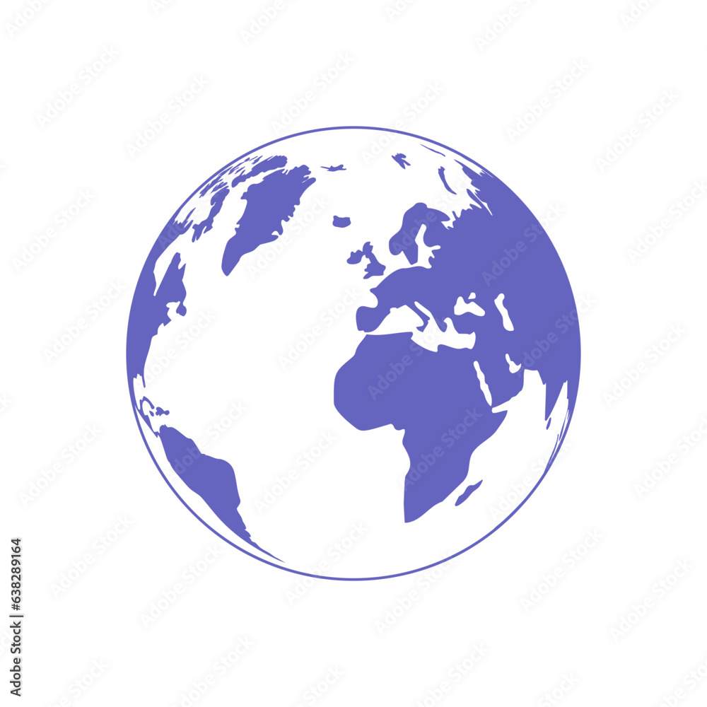 blue globe isolated on white