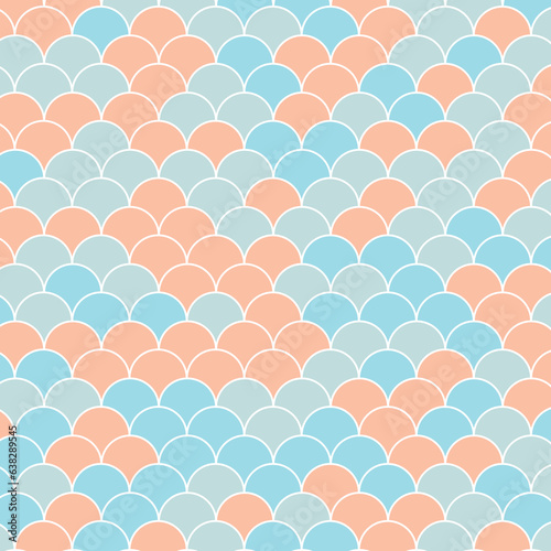Circle of pattern seamless background, fish scales, Pastel Color background, bright colors pattern. Vector Illustration background, pastel seamless pattern.