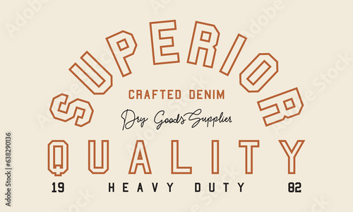 Superior  retro college varsity  print with grunge effect for graphic tee t shirt or sweatshirt - Vector