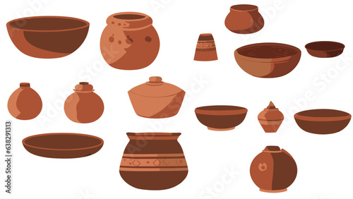 kitchen items, set of pots, interior